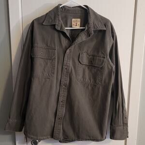 RedHead Brand Co Men’s Button Shirt Jacket Sz M Green Canvas Outdoors Workwear